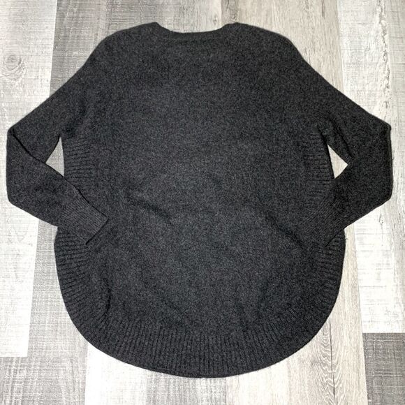 MAX STUDIO cashmere sweater kanga pockets crewneck rounded hemline women’s S - Picture 2 of 8